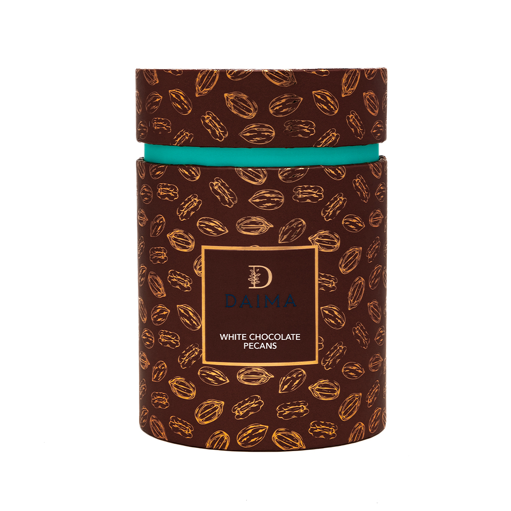 Picture of Pre Packed Dragee Cylinder Box Pecan White 270gm