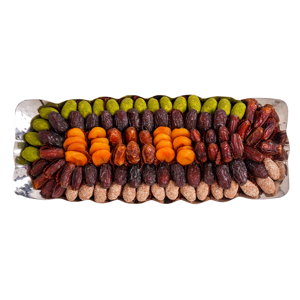 Picture of Daima Dates and Chocolate Silver Rectangular Tray 1995gm